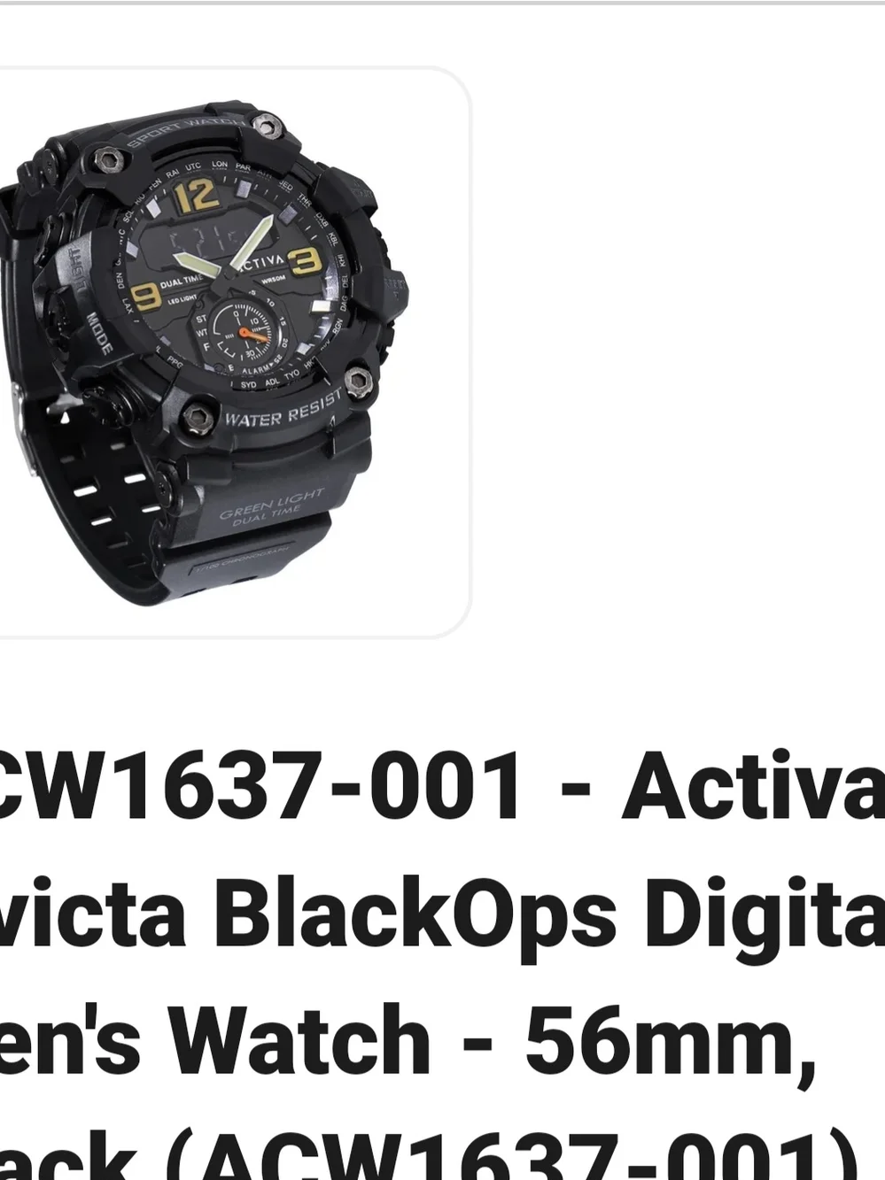 Invicta Black Tactical Sports Watch — Black with Yellow Accents
